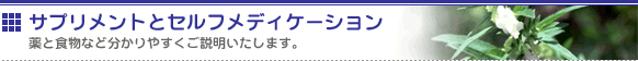 サプリメントとセルフメディケーション　～薬と食物など分かりやすくご説明いたします。～