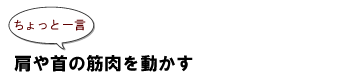 ～ちょっと一言：肩や首の筋肉を動かす