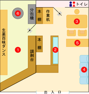 厚仁堂薬局　店内見取図