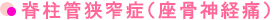 脊柱管狭窄症（座骨神経痛）