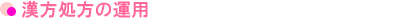 漢方処方の運用
