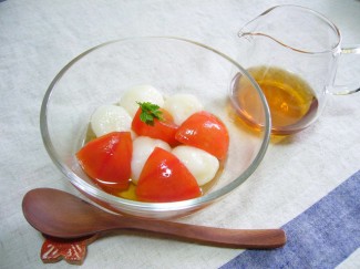 Recipe Image 薯蕷白玉（じょうよしらたま）とフルーツトマトの冷たいデザート