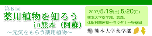 第6回薬用植物を知ろうin熊本（阿蘇）～テーマ：”元気をもらう薬用植物”～