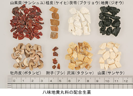 八味地黄丸料の配合生薬