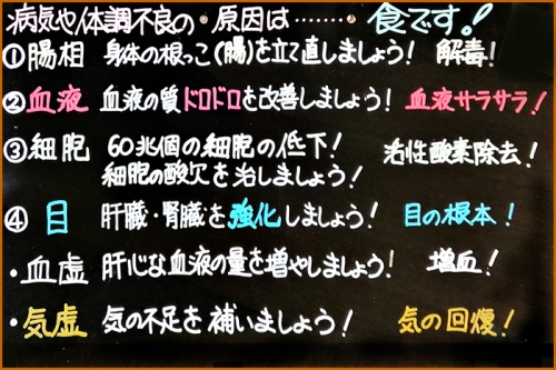 病気や体調不良の原因は・・・・・・・　食です！