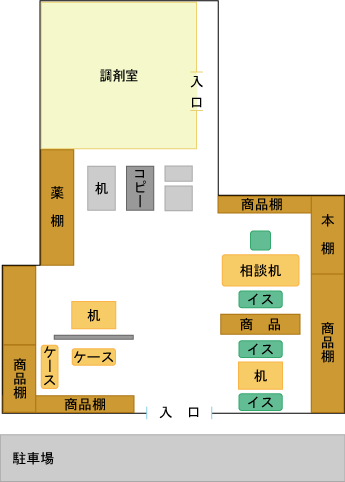 店内見取図（あさひ薬局）